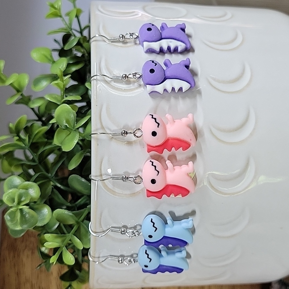 T-Rex Dinosaur Earrings, choice of color
